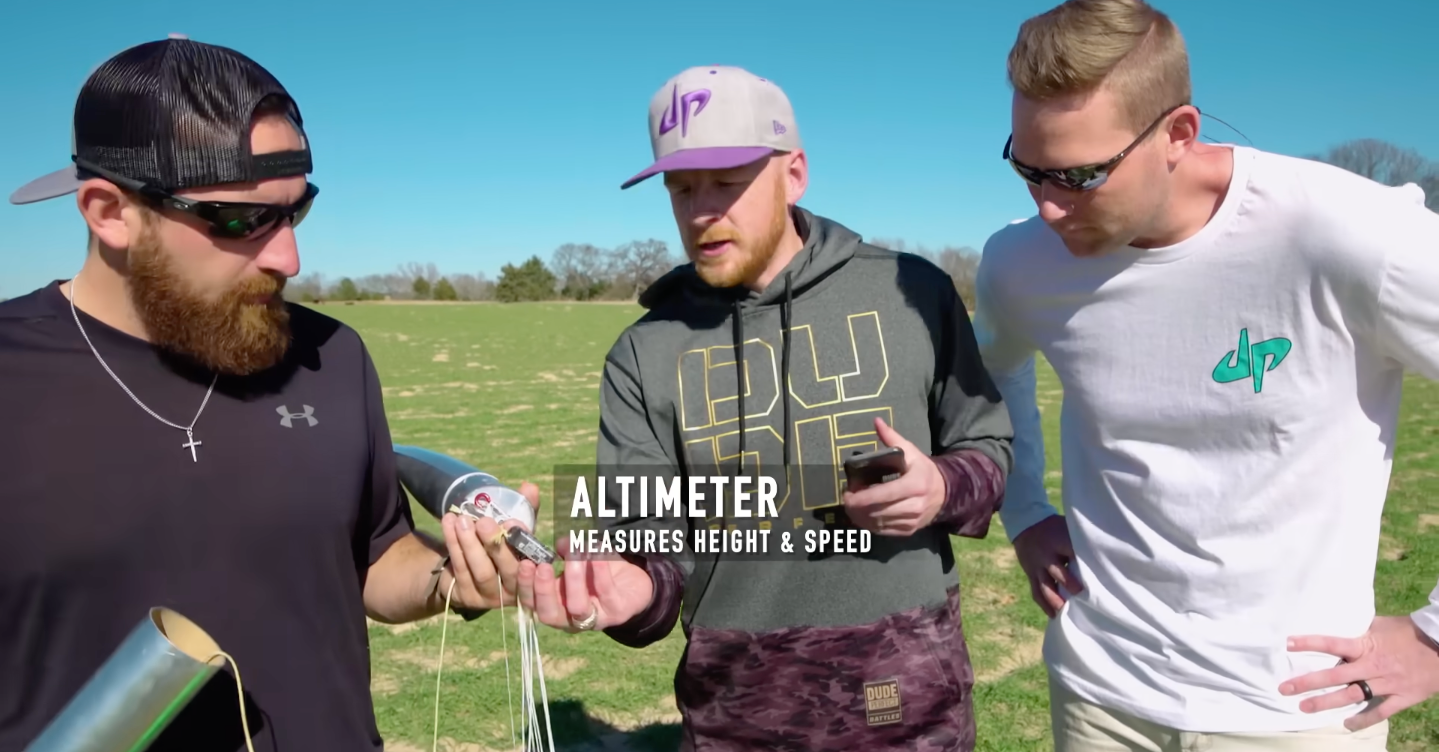 Dude Perfect using AltimeterThree for rocket launches